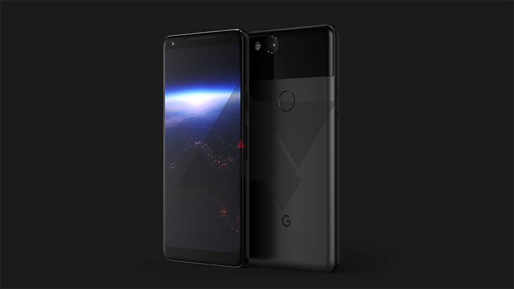 หลุดภาพเรนเดอร์ Google Pixel 2 XL เผยหน้าจอ 18:9 และจะมาพร้อมกับฟีเจอร์บีบตัวเครื่อง