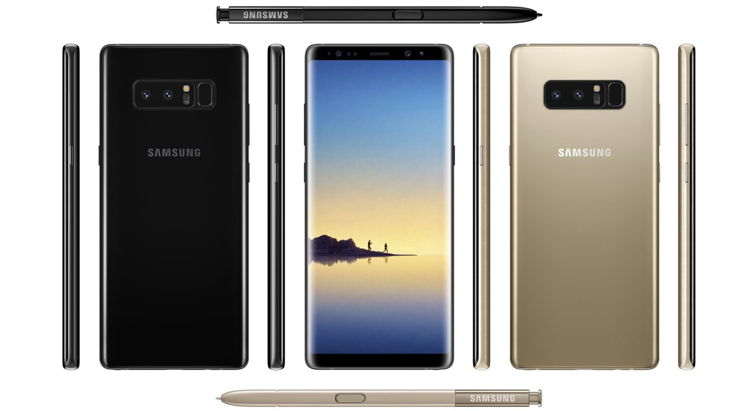 [Update: มาครบทุกด้านแล้ว] หลุดภาพเรนเดอร์ Galaxy Note 8 Midnight Black ด้านหน้าแบบเต็มๆ อวดหน้าจอ Infinity Display