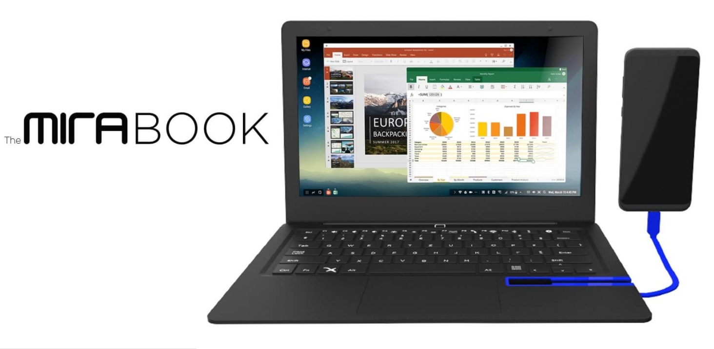 เปิดตัว Mirabook โน้ตบุ๊คเปล่าๆ สำหรับพ่วงใช้งานกับ Samsung DeX, Windows 10 Mobile หรือ Huawei PC Mode