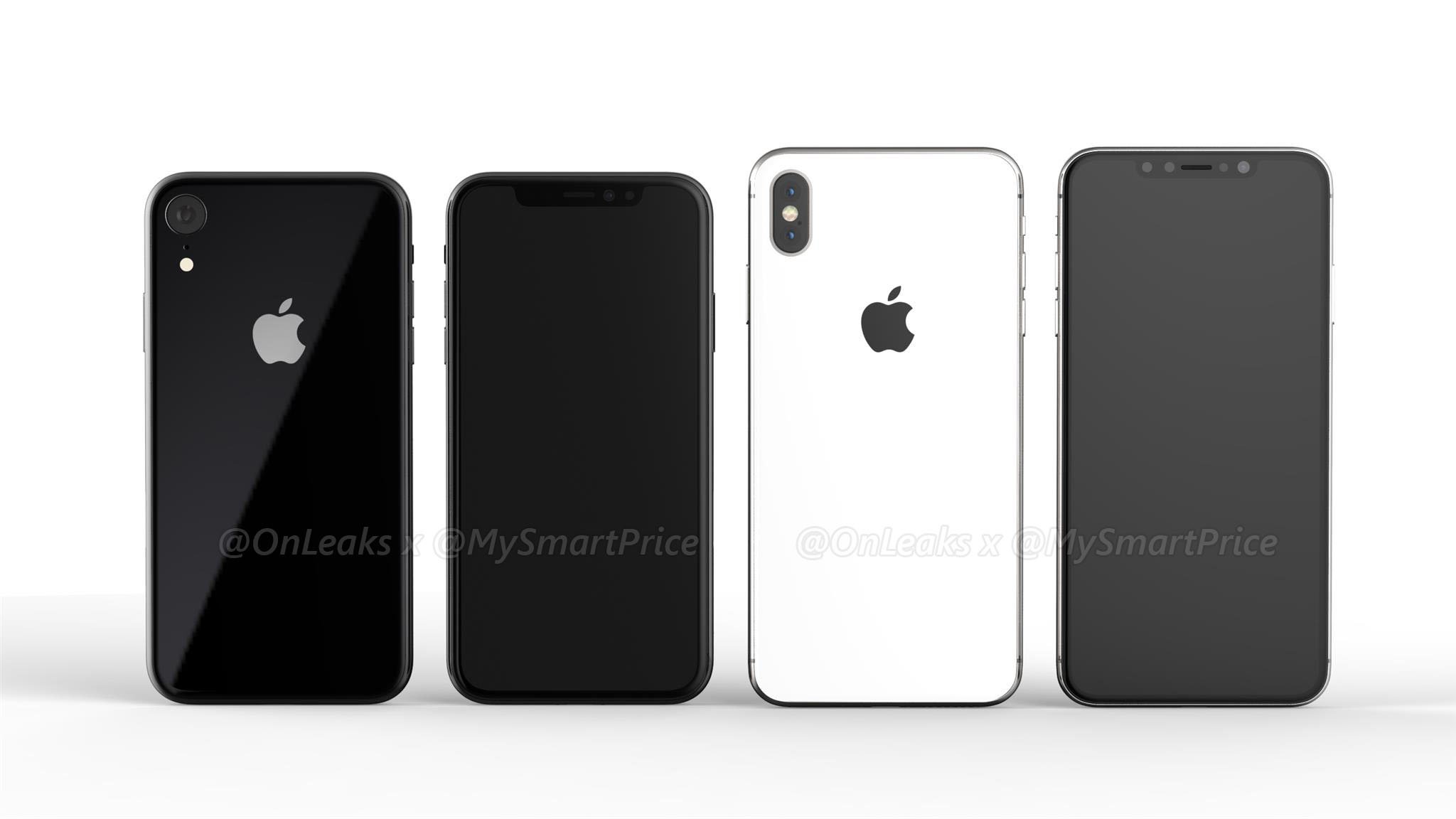 หลุดภาพเรนเดอร์ iPhone 2018 รุ่นหน้าจอ LCD 6.1 นิ้วและ OLED 6.5 นิ้ว มาพร้อมรอยบากเหมือนเดิม