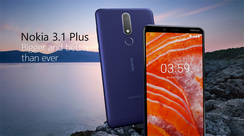 HMD เปิดตัว Nokia 3.1 Plus มือถือจอ 6 นิ้ว กล้องคู่ มาพร้อม Android One เสริมตลาดมือถือราคาประหยัด