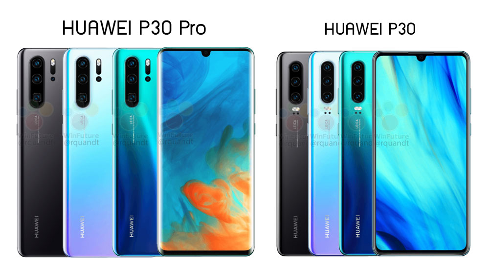 หลุดสเปคความจุ Huawei P30 | P30 Pro พร้อมพ่วงรุ่นเล็กอย่าง P30 Lite ตามมาด้วยอีกหนึ่ง