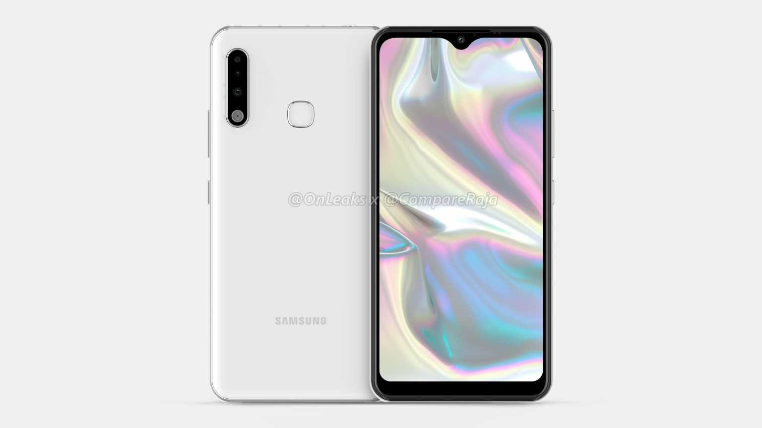 หลุดภาพเรนเดอร์ Samsung Galaxy A70e มีกล้องหลัง 3 ตัว และใช้จอแสดงผลแบบ Infinity-U display