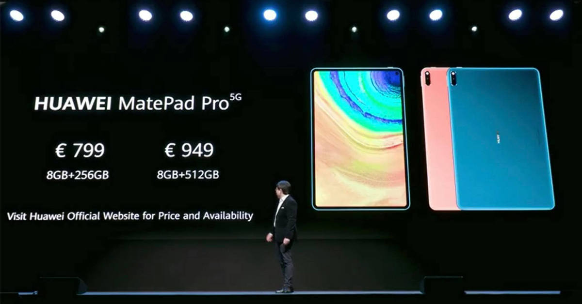 Huawei MatePad Pro 5G แทบเล็ตไฮเอนด์สุดหรู ชิป Kirin 990 และรองรับ M-Pencil ราคาเริ่มต้น 27,400 บาท