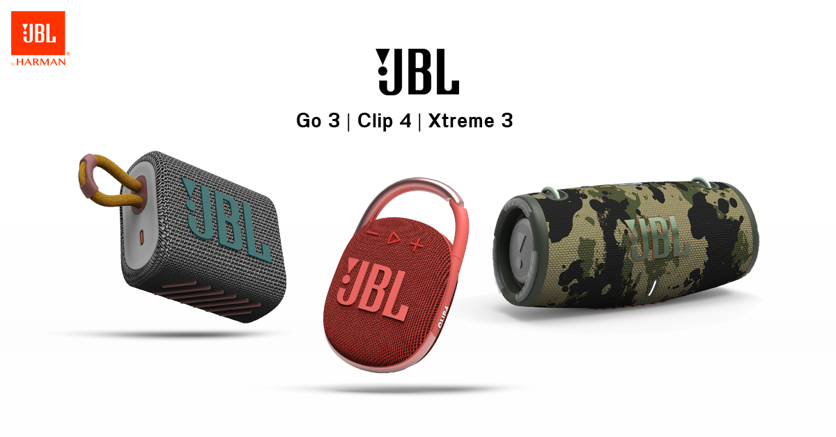 JBL เปิดตัวลำโพงพกพารุ่นใหม่ JBL Go 3, Clip 4 และ Xtreme 3 อัปเกรดเป็น BT 5.1 และ USB-C