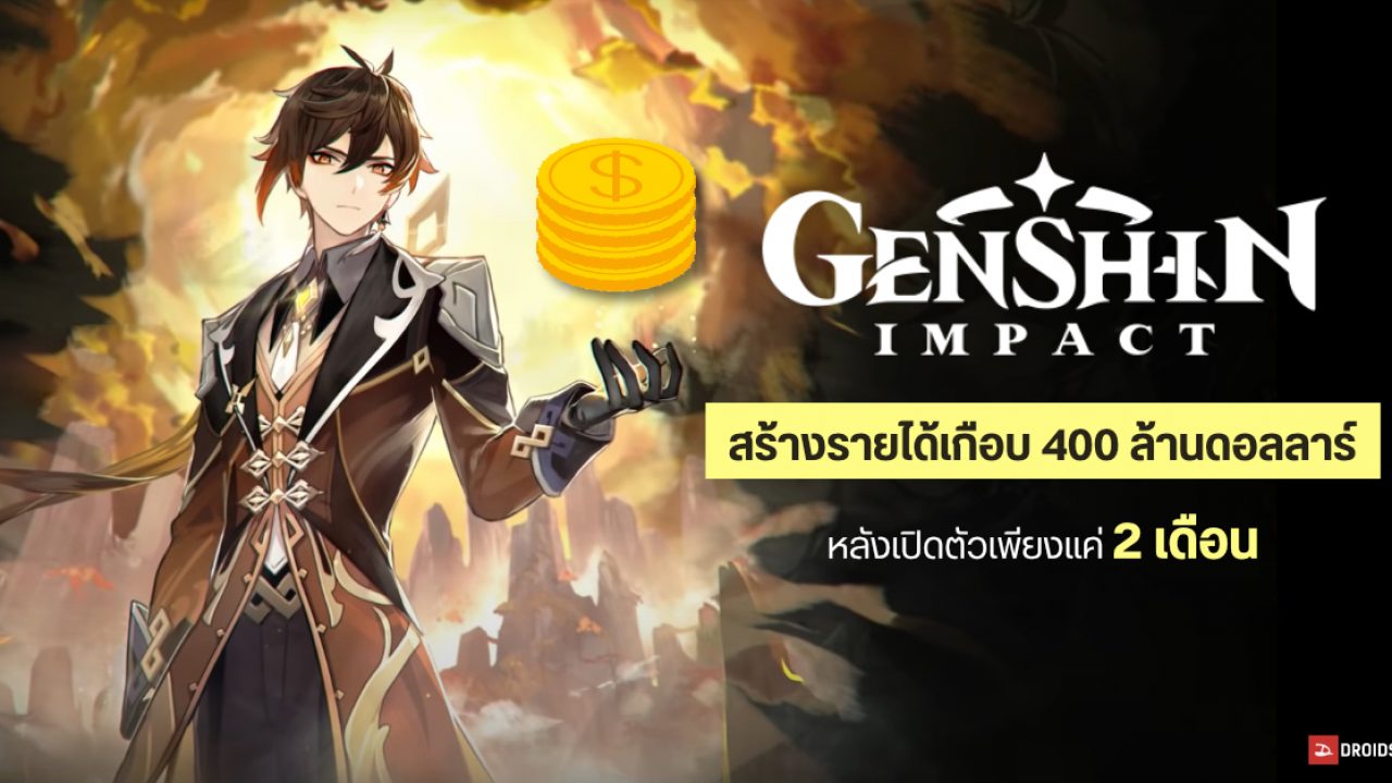 เกม RPG ฟอร์มยักษ์ Genshin Impact สร้างรายได้กว่า 12,000 ล้านบาท หลังจากเปิดตัวไปแค่สองเดือน | DroidSans