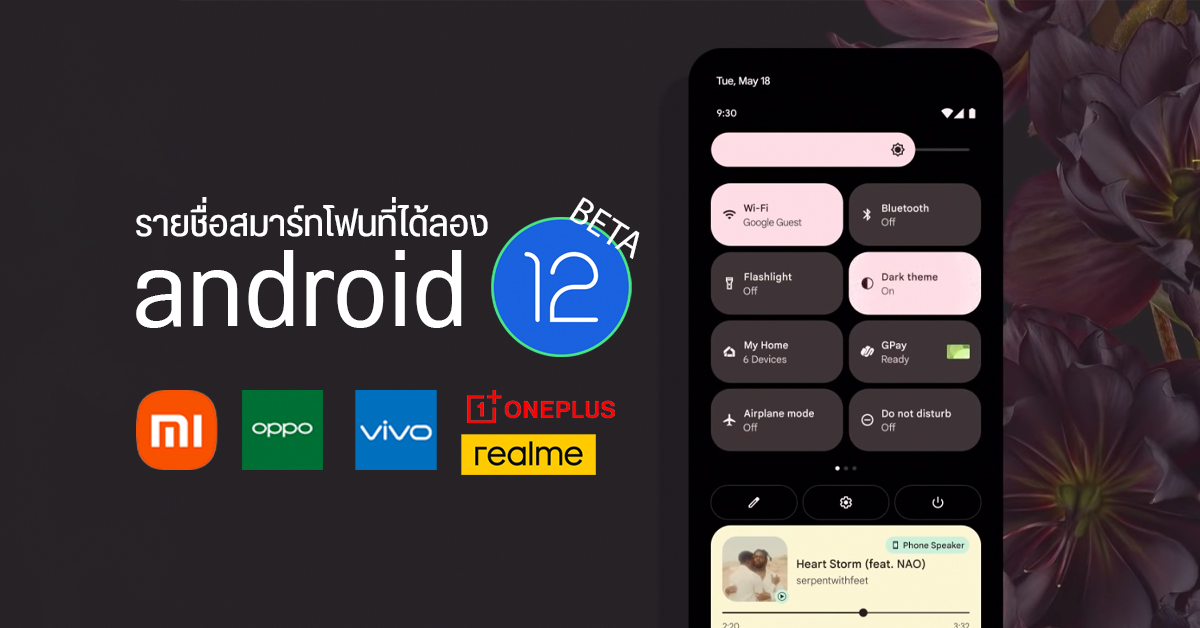 รวมมือถือ 20 รุ่น ที่ลองใช้ Android 12 Beta ได้ก่อนใคร มีทั้ง Xiaomi, OPPO, Vivo ,OnePlus, realme