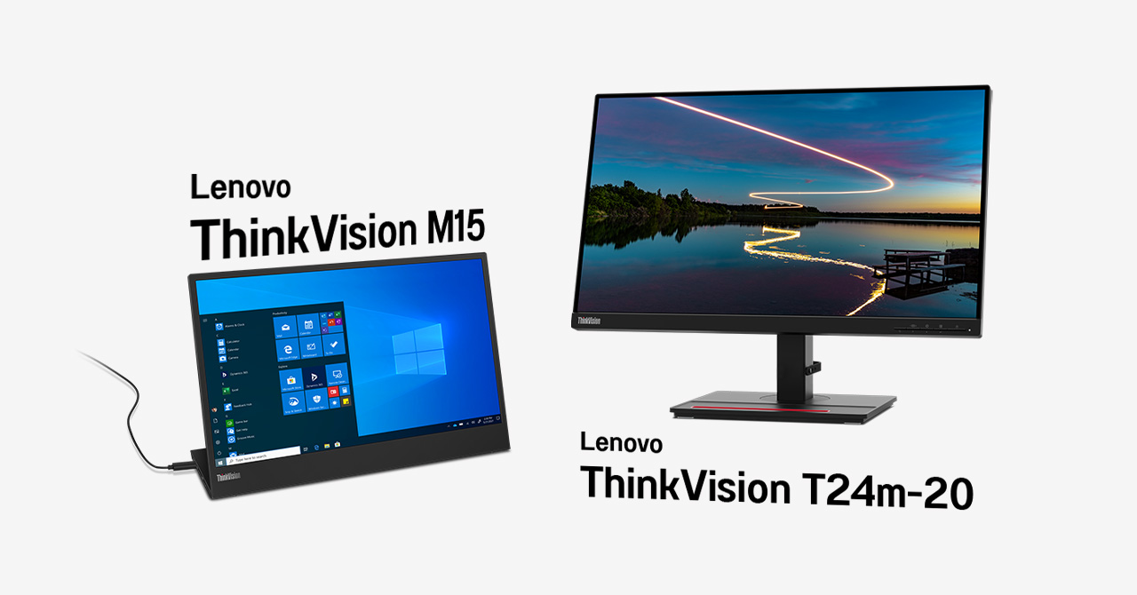 Lenovo เปิดตัว ThinkVision T24m-20 มอนิเตอร์ตั้งโต๊ะ และ ThinkVision M15 มอนิเตอร์พกพา วางขาย ก.ค. 2564