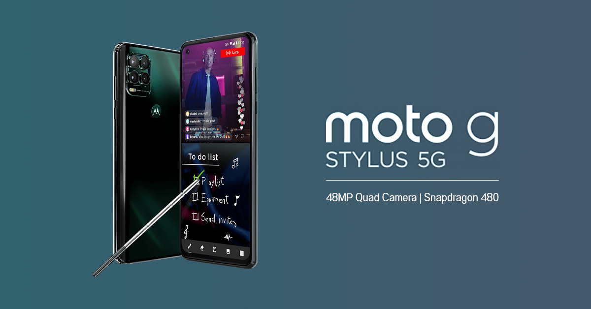 สเปค moto g stylus 5G มือถือพร้อมปากาสไตลัสในตัวจาก Motorola กล้องหลัง 4 ตัว 48MP ใช้ชิป Snapdragon 480