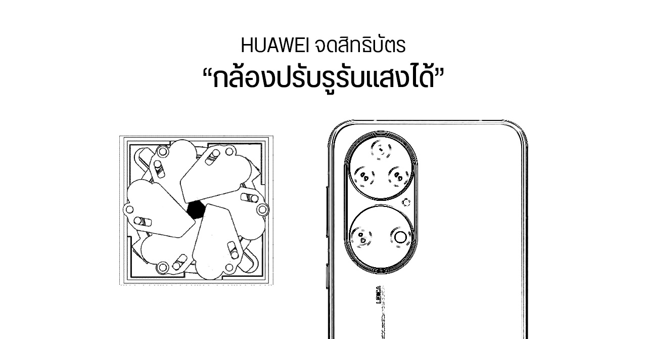 HUAWEI จดสิทธิบัตร กล้องมือถือ “ปรับรูรับแสงได้” คาดนำมาใช้กับซีรีส์ P หรือ Mate ในอนาคต