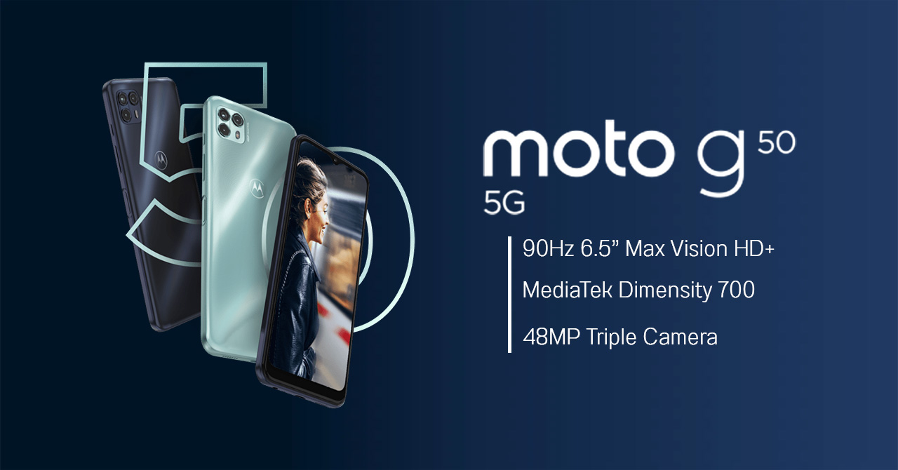 สเปค moto g50 5G  หน้าจอ 6.5 นิ้ว อัตรารีเฟรช 90Hz, ชิป Dimensity 700, แบต 5000mAh – ราคาไม่ถึง 1 หมื่นบาท