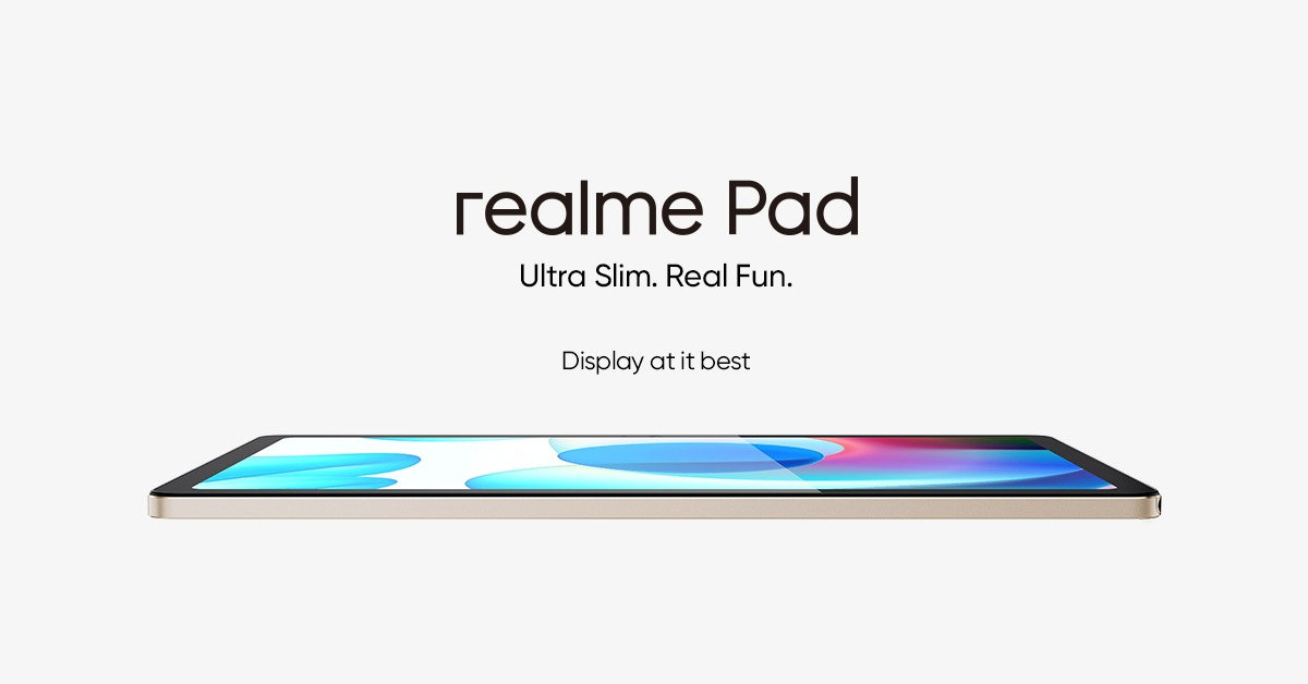 เผยสเปค realme Pad ก่อนเปิดตัว 9 ก.ย. 64 มากับหน้าจอ WUXGA+ และตัวเครื่องบางเฉียบ 6.9 มม.