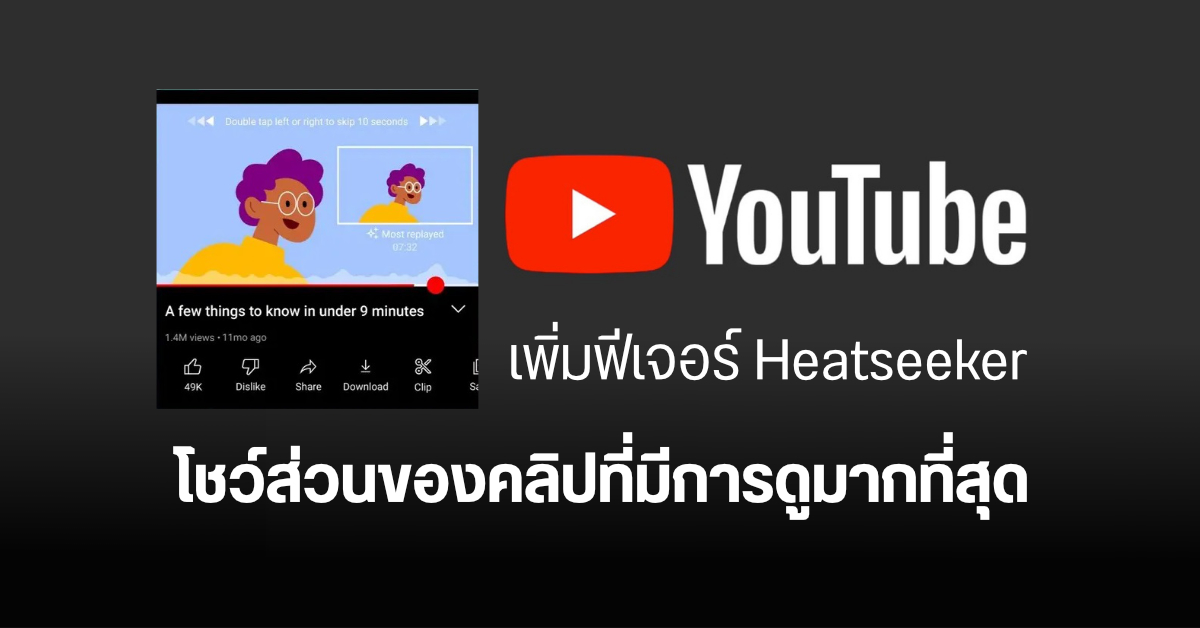 ข้ามไปตอนสนุกเลย! YouTube ปล่อยฟีเจอร์ Heatseeker โชว์ว่าช่วงไหนของวีดีโอมีคนดูมากที่สุด