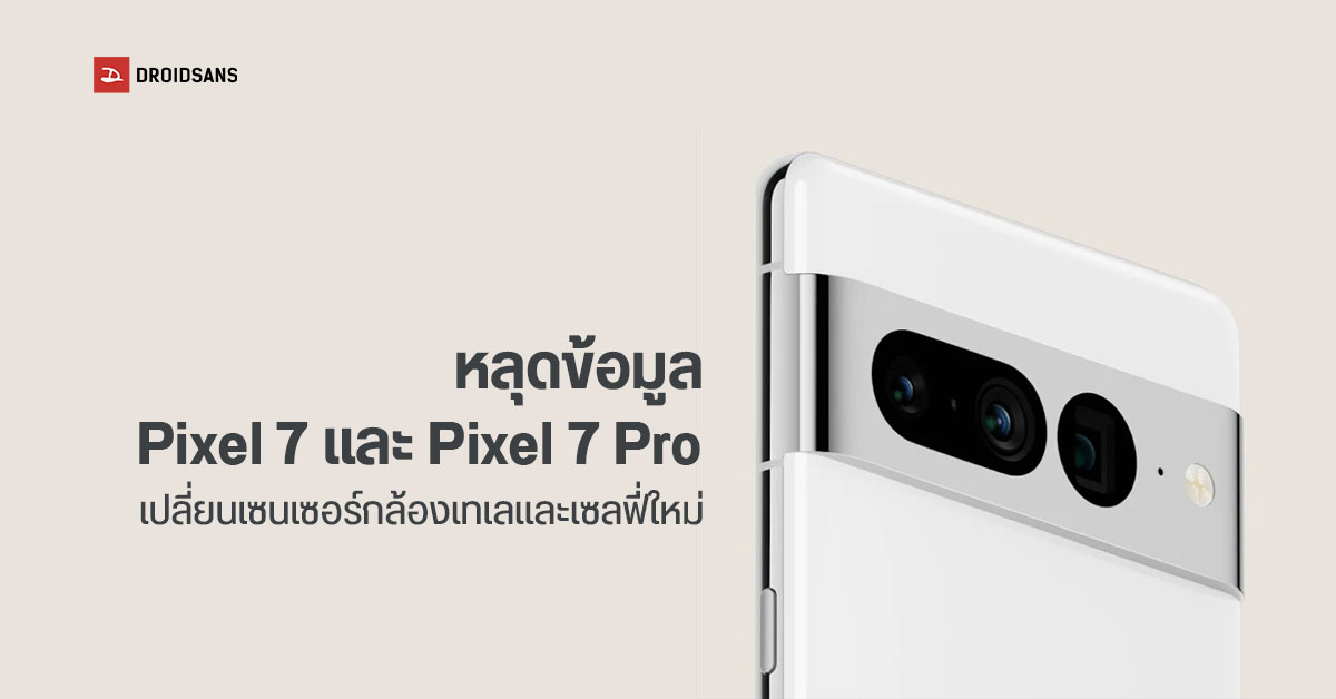 หลุดข้อมูล Pixel 7 อัปเกรดกล้องเซลฟี่ รองรับ Dual-Pixel AF รุ่น Pro เปลี่ยนเซนเซอร์กล้องเทเลใหม่