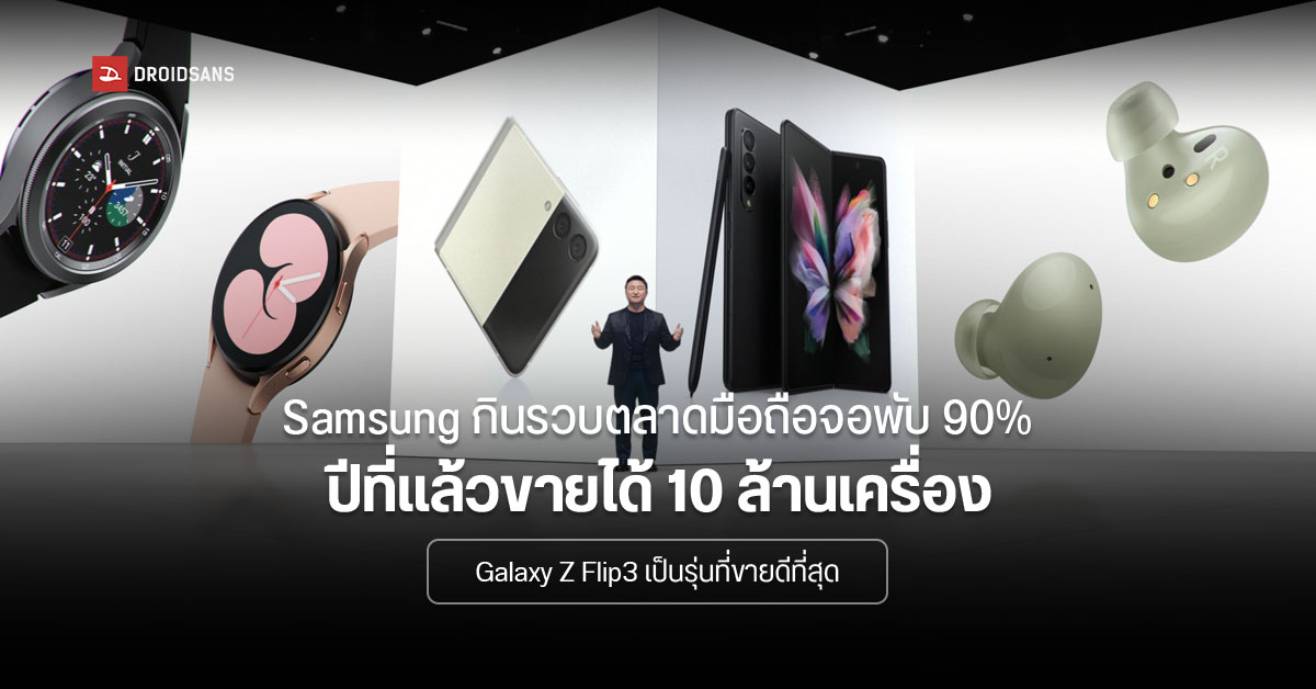 Samsung เปิดเผยข้อมูล มือถือจอพับยังโตไม่หยุด ปีที่แล้วยอดขายรวมกัน 10 ล้านเครื่อง