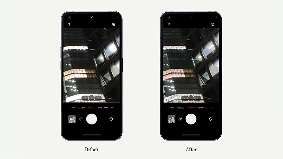เปรียบเทียบภาพถ่าย Nothing phone (1) ก่อนและหลังอัปเดตเฟิร์มแวร์ ...