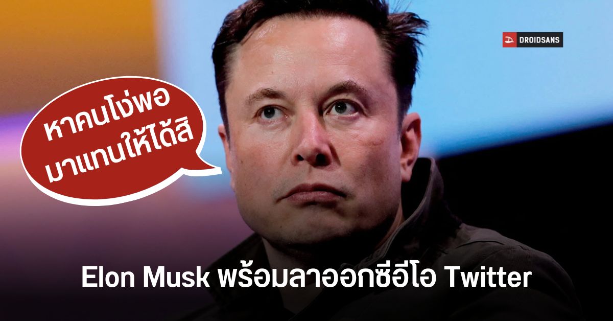 Elon Musk ประกาศพร้อมลาออกจากเป็นซีอีโอ Twitter หากมีใครโง่พอจะมาแทนได้