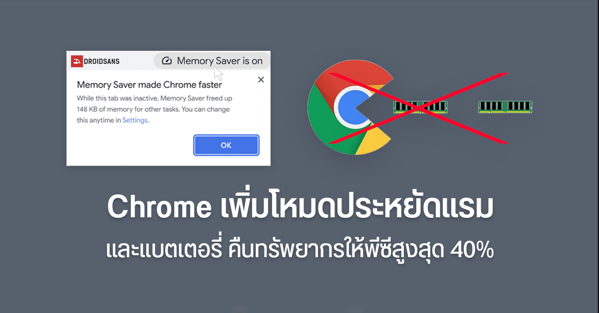เลิกกินแรมแล้ว ! Google Chrome เดสก์ท็อป เพิ่มโหมดประหยัดแรม และประหยัดแบต เลือกเปิด-ปิดใช้งานได้