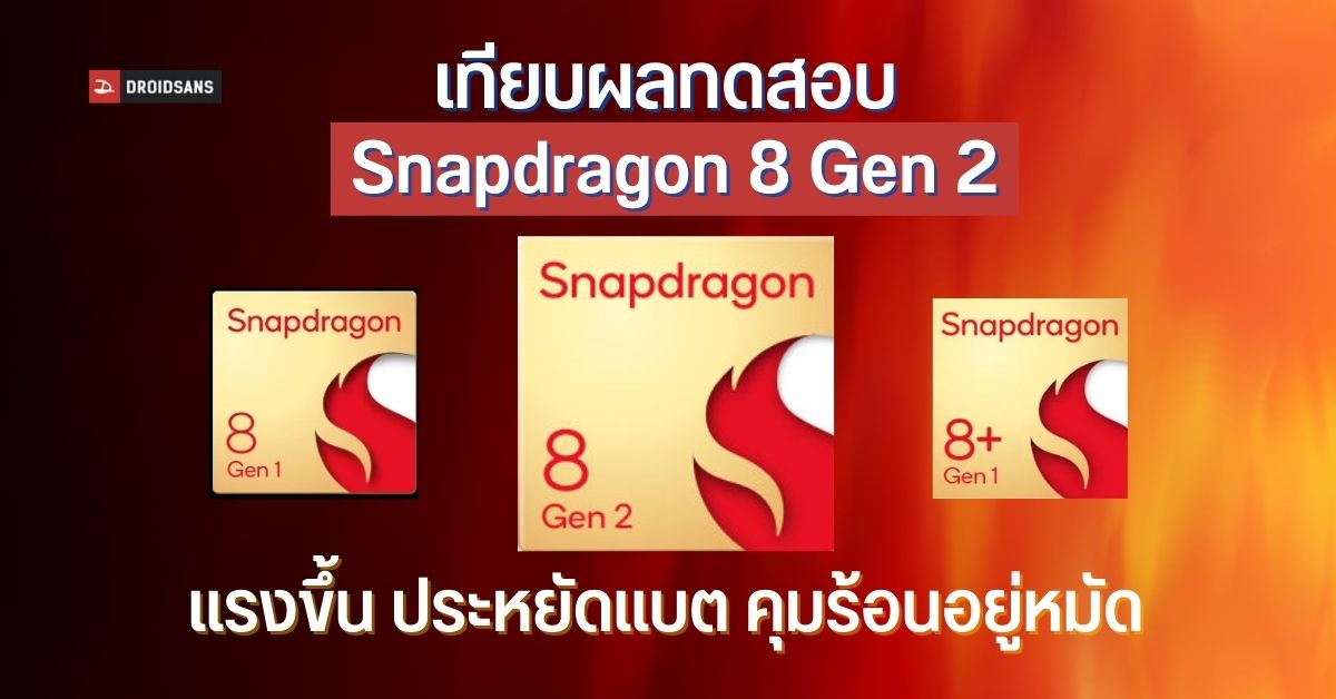 เผยคะแนนทดสอบ Snapdragon 8 Gen 2 เทียบกับ SD 8+ Gen 1 และ 8 Gen 1 แรงแค่ไหน