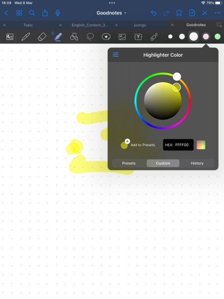 GoodNotes color picker