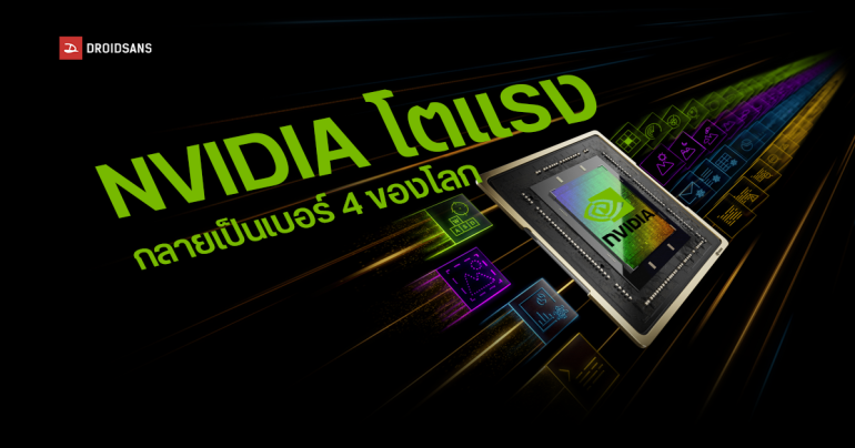 NVIDIA แซง Amazon และ Google Alphabet ขึ้นเป็นบริษัทที่มูลค่าสูงสุดในโลก อันดับ 4