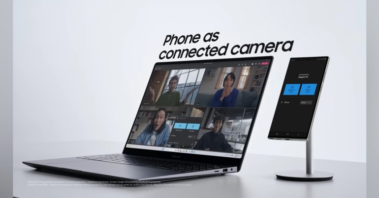ฟีเจอร์เปลี่ยนกล้องมือถือเป็นเว็บแคมของ Samsung Galaxy S24 Ultra อาจใช้ได้เฉพาะ Galaxy Book series