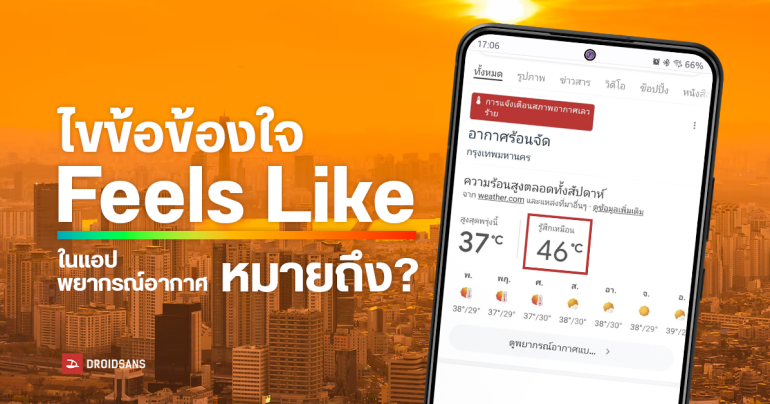 ไขข้อข้องใจ Feels Like ในแอปพยากรณ์อากาศ คืออะไร เกี่ยวอะไรกับ Heat Index ดัชนีความร้อน ทำไมเราถึงรู้สึกร้อนกว่าเลขอุณหภูมิ