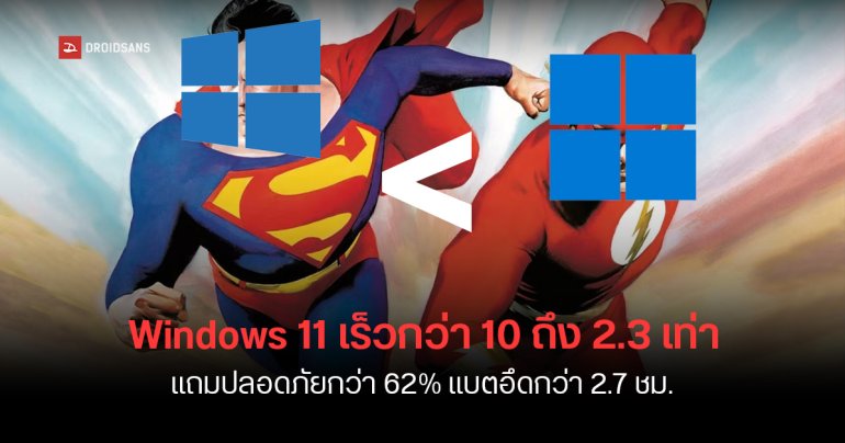 Microsoft เคลม Windows 11 เร็วกว่า Windows 10 ถึง 2.3 เท่า แต่ที่แรงกว่าเพราะเอาเครื่องใหม่มาเทียบเครื่องเก่า