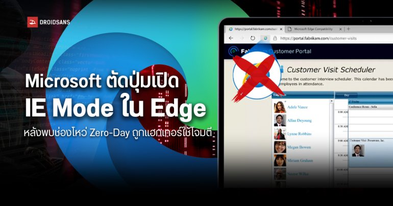 Microsoft ตัดปุ่มเปิด IE Mode ใน Edge หลังพบช่องโหว่ Zero-Day ถูกแฮกเกอร์ใช้โจมตี แต่ยังเปิดได้ แค่ยุ่งยากกว่าเดิมเยอะ