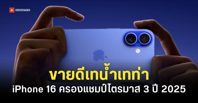 10 อันดับแบรนด์มือถือขายดีที่สุดในโลก ไตรมาส 3 ปี 2025 | iPhone 16 ครองอันดับ 1