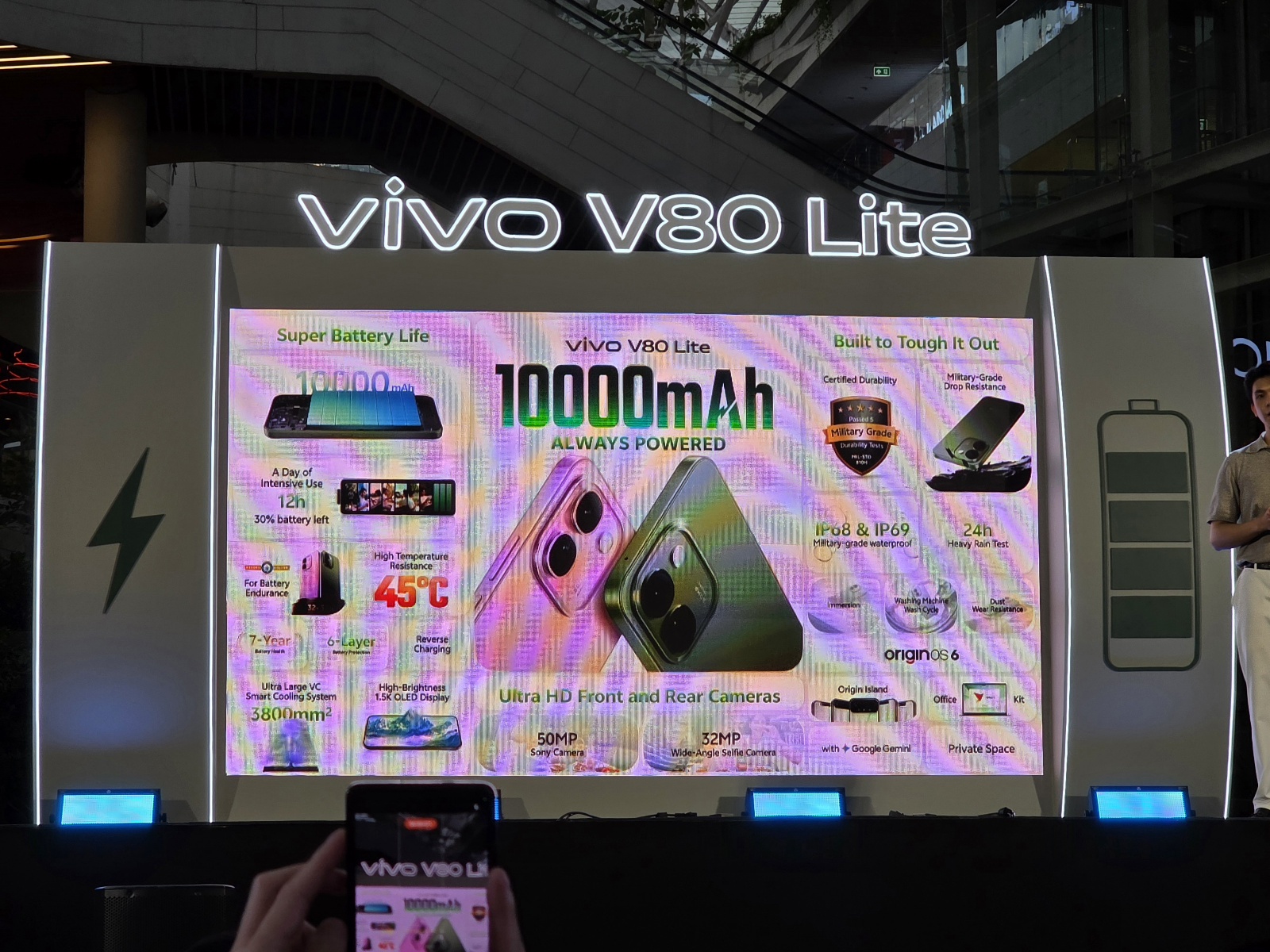 เปิดราคา vivo V80 Lite มือถือแบต 10,000mAh กันน้ำกันฝุ่น IP69 จอสวยสว่างสู้แสง เริ่มต้น 13,999 บาท